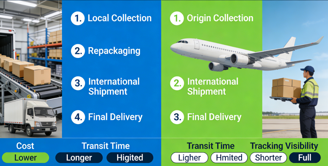 حلول إعادة توجيه الطرود الدولية